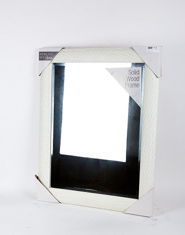 FR MIR 22X28 3IN WOOD WHITE WAVY W SLV C/P 2