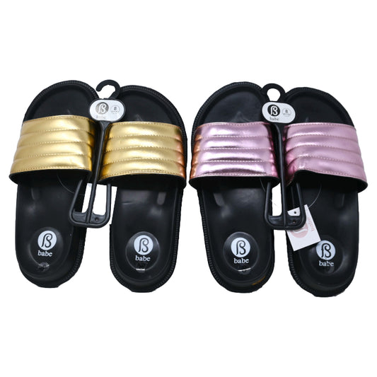 *OUTSIDE OF CA* WOMEN METALLIC SLIDE SANDAL 4-ASST COLORS/5-ASST SIZE C/P 40