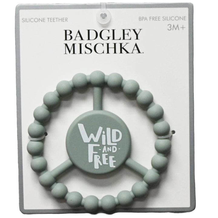 1pc Silicone Peace Teether - Sage "Wild And Free" C/P 100