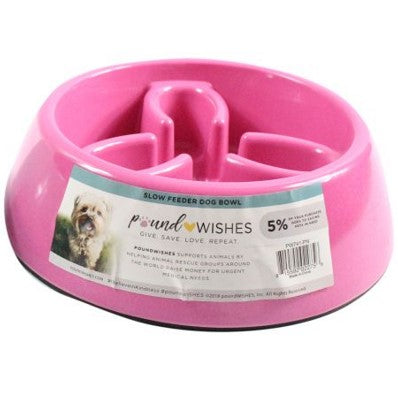 PINK SLOW FEEDER DOG BOWL C/P 24