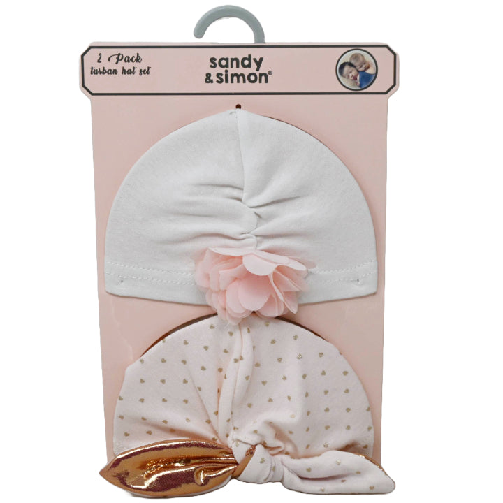 2PK TURBAN HATS, EGRET C/P 72