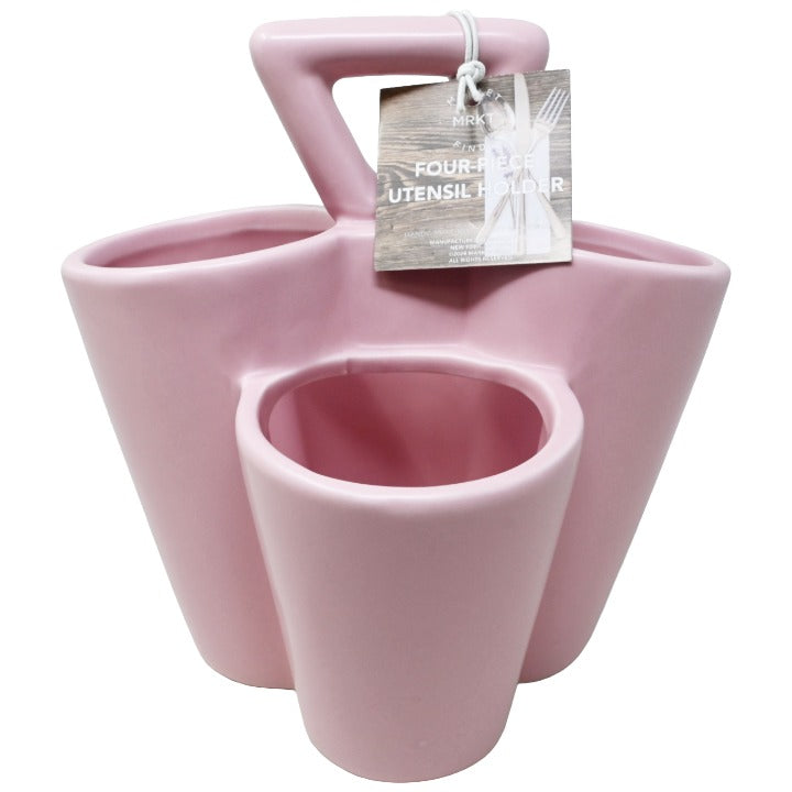 Pink 4op Utensil Holder C/P 12 MRKT FINDS