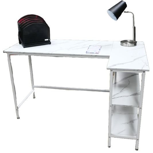 White Marble Desk MDF Metal Legs 50.5"x19.5"x29"h (No UPC, FNSKU Only) C/P 1