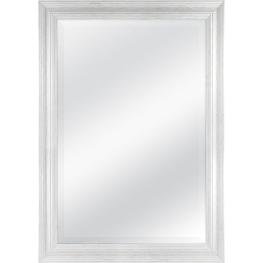 29.5X41.5" WHT WASH NORMANDY MIRROR C/P 1