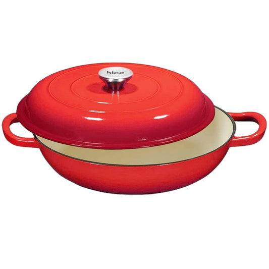 3.8qt KLEE RED CASSEROLE DISH W/LID C/P 2