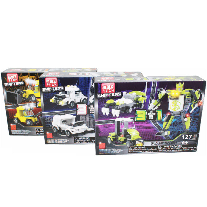 BLOCK TECH 3 IN 1 PLAYSET, 3 ASST C/P 8