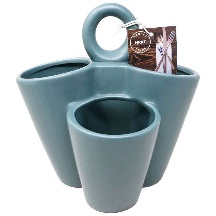 DBlue 4op Utensil Holder C/P 12 MRKT FINDS