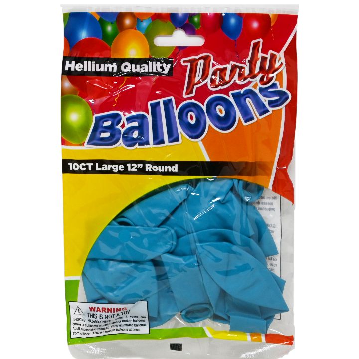 10ct HELIUM QUALITY TEAL PARTY BALLOONS C/P 48
