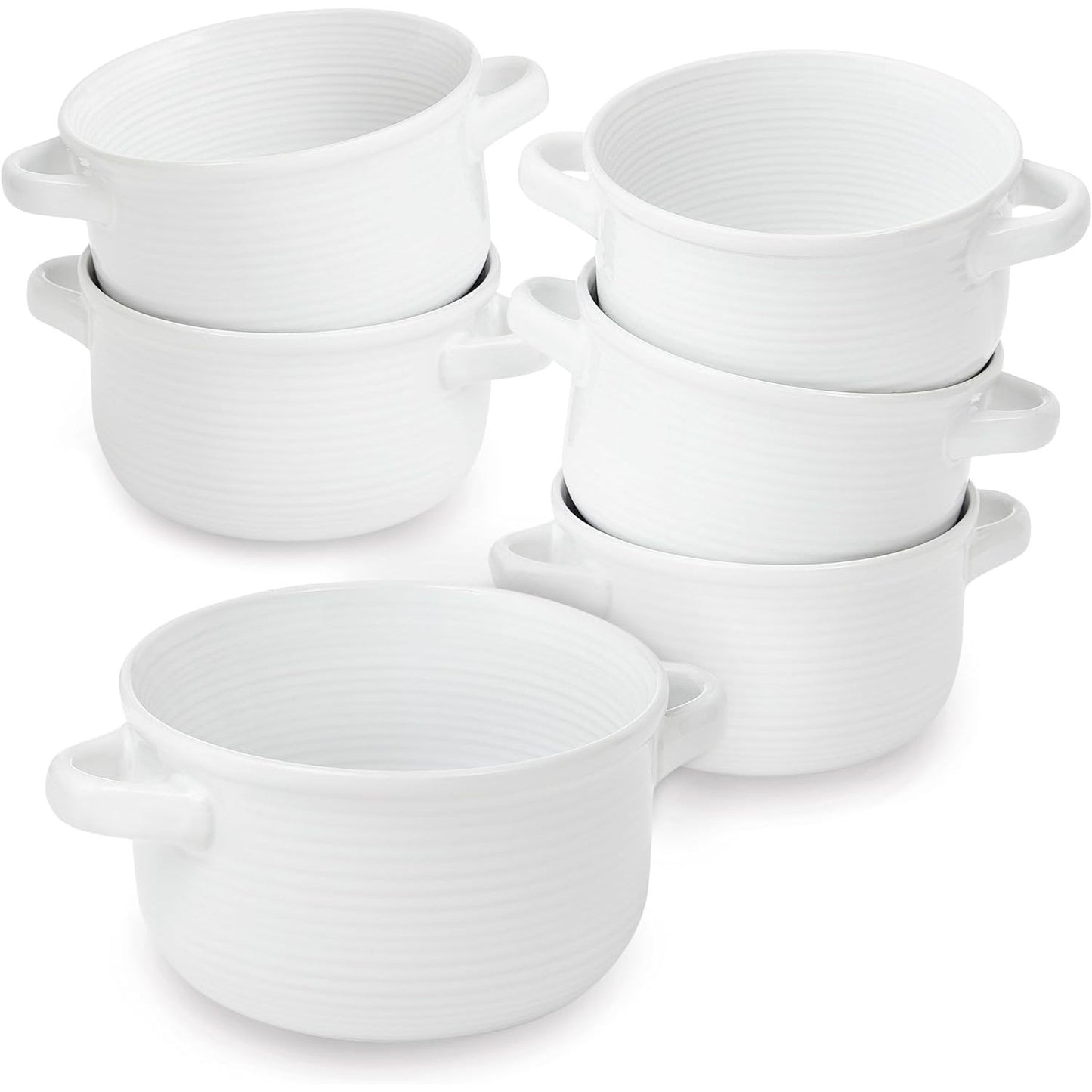 6pc Soup Bowl Set White C/P 2