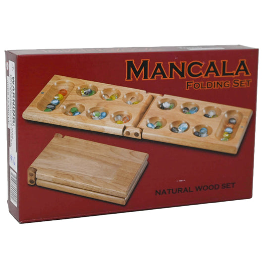 WOOD MANCALA FOLDING SET C/P 16