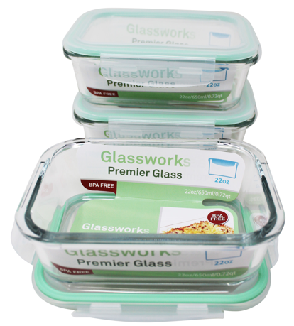 640ml RECTANGULAR GLASS FOOD CONTAINER C/P 24