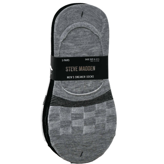 5pk MEN DUSTER FOOT LINERS 3-ASST COLORS SIZE 10-13 STEVE MADDEN C/P 36