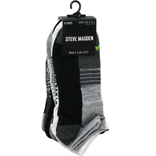 8pK MENS FLAT KNIT LOW CUT SOCKS SIZE 10-13 STEVE MADDEN C/P 24