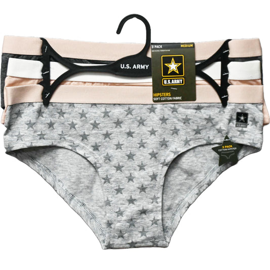 3pk WOMEN ARMY PRINTED COTTON HIPSTER ASST SIZE C/P 36