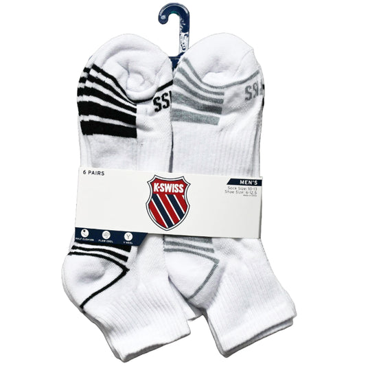 6pk K-SWISS MEN HF CSH QUARTER MESH SOCKS C/P 36