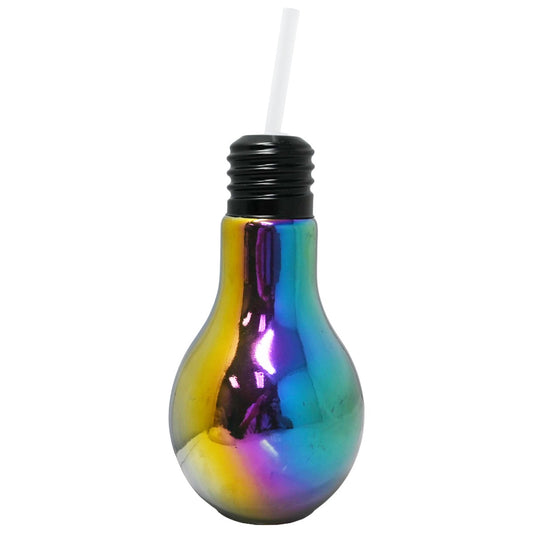 14oz Rainbow Bulb Sipper w/Lid C/P 6