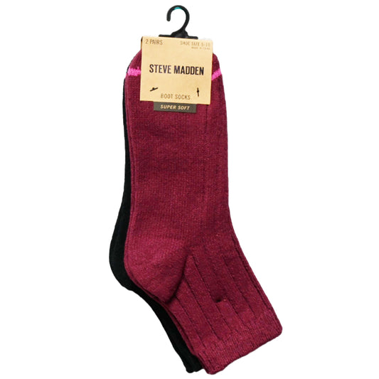 2pk WOMEN SHORT BOOT SOCKS STEVE MADDEN C/P 36