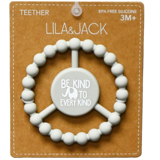 1pc Silicone Peace Teether - Gray "Be Kind To Every Kind" Elephant C/P 100