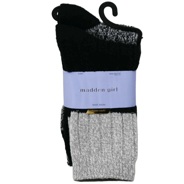 2pk WOMEN POLYTAM BOOT SOCKS STEVE MADDEN C/P 36