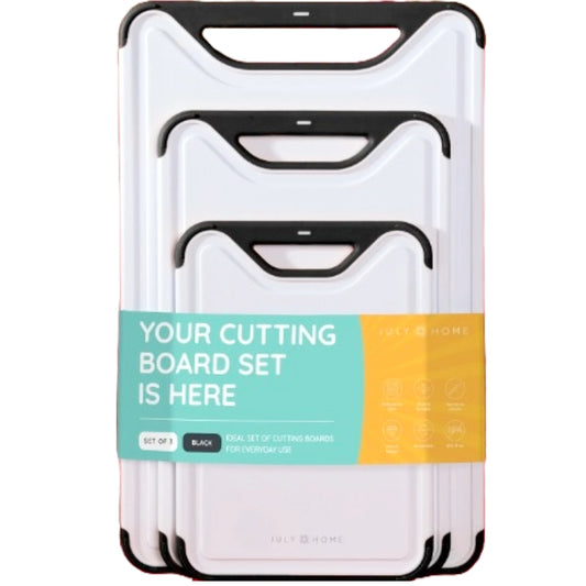 3pc BLACK/WHT CUTTING BOARD SET C/P 8