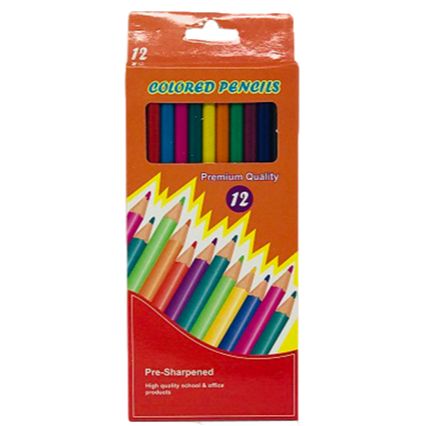 COLORED PENCILS, 12 COLORS, 7 INCH LENGTH C/P 36