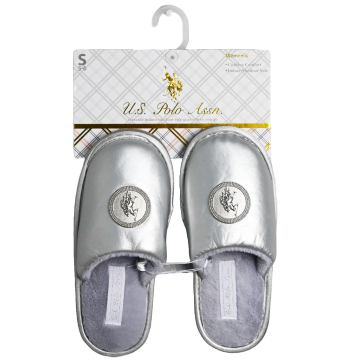 U.S. POLO ASSN. SILVER LADIES SLIPPERS SIZE 5-10 C/P 24