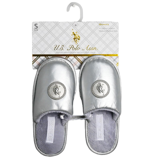 U.S. POLO ASSN. SILVER LADIES SLIPPERS SIZE 5-10 C/P 24