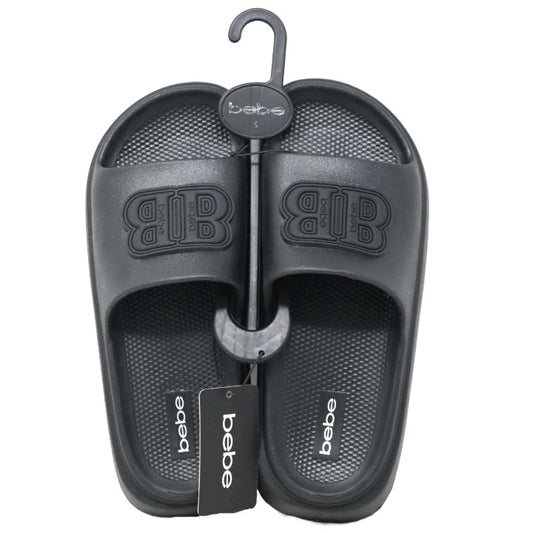 BLK BEBE WOMEN EVA SLIDE wDOUBLE B RUBBER PATCH 5-ASST SIZE C/P 12