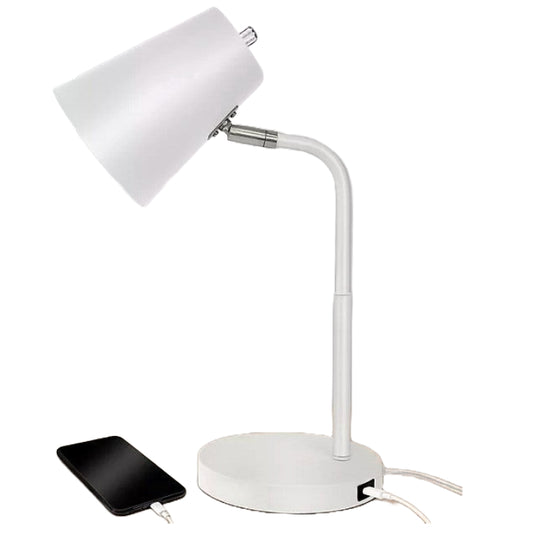 DESK LAMP WHITE W/WHITE SHADE C/P 1