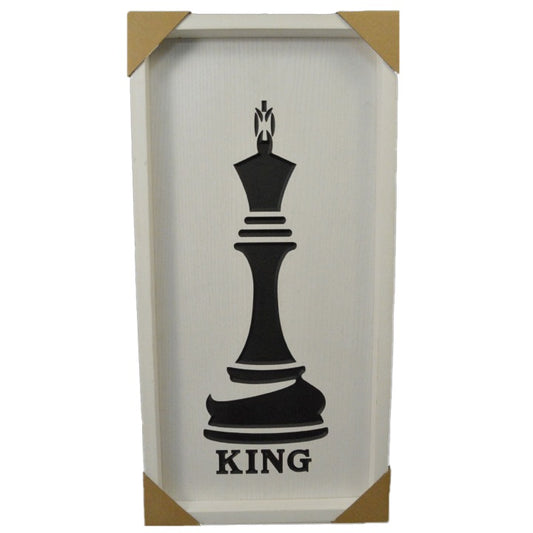 10"x20" CHESS KING ENGRAVED MDF W/ WOOD FRAME C/P 6