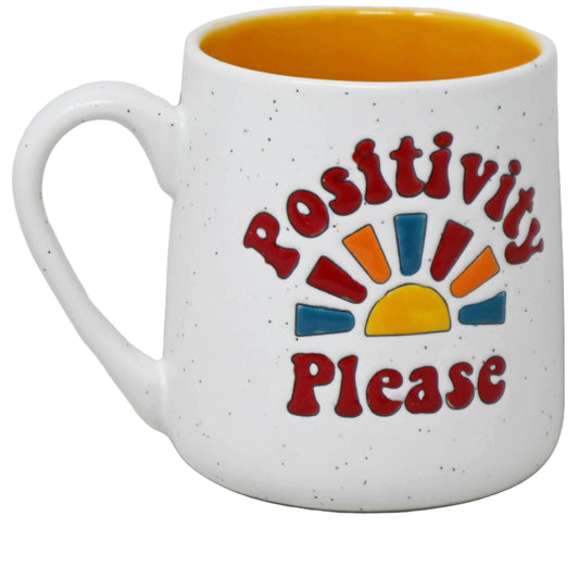 22oz YELLOW POSITIVITY PLEASE RAINBOW MUG C/P 24