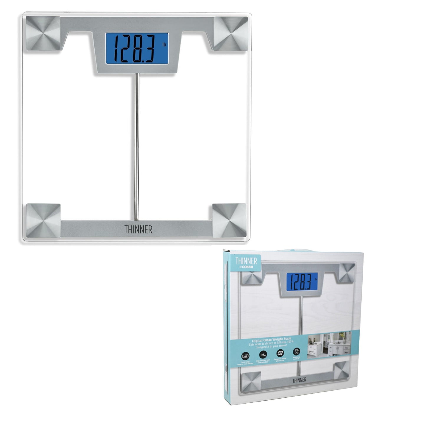 CONAIR DIGITAL GLASS WEIGHT SCALE C/P 4