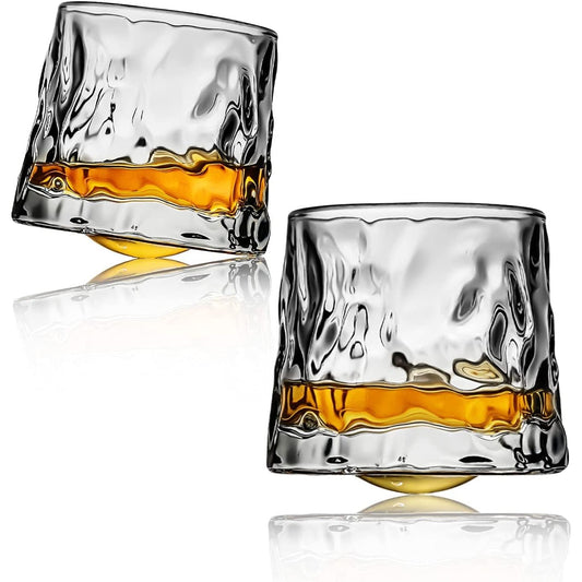 2pc LOVWISH ROTATING WHISKEY GLASS SET C/P 24