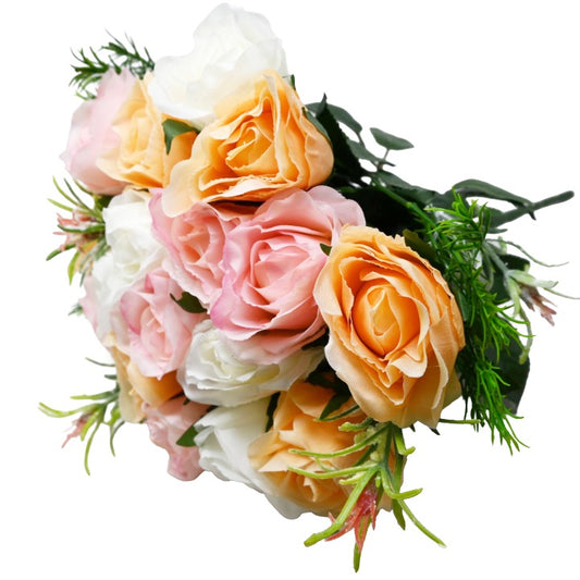 Crm Pnk Rose Bud Bush 18 Flowers C/P 48