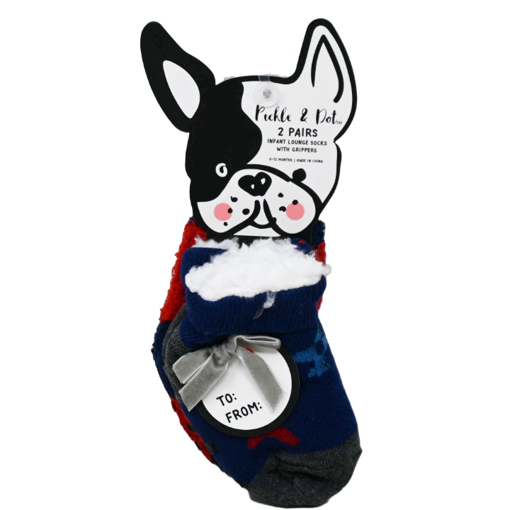 2pk BABY NAVY COZY SOCKS W/SHERPA ASST SIZE C/P 60