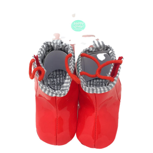 1PK HAPPY BABY PATENT PU RAINBOOT C/P 36