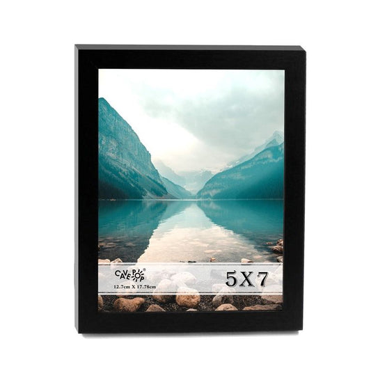 5"x7" BLACK WOOD PICTURE FRAME C/P 15