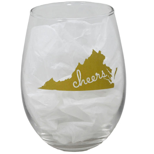 Stemless State Wine Glass- Virginia C/P 24