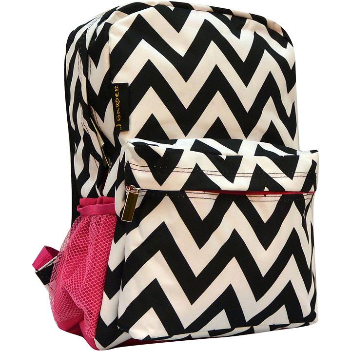 PINK/WHITE/BLK CHEVRON PRINT BACKPACK C/P 12