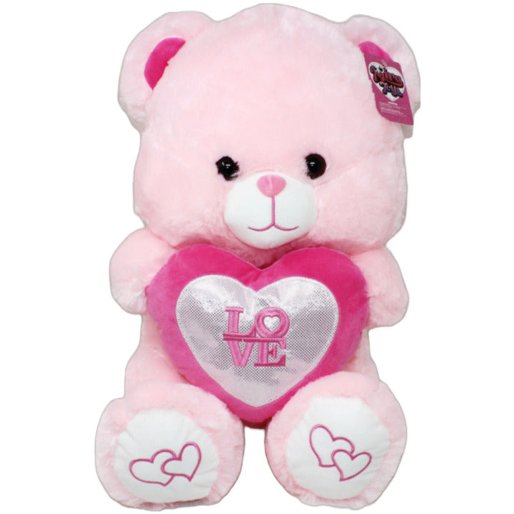 16" PINK BEAR WITH HEART C/P 12