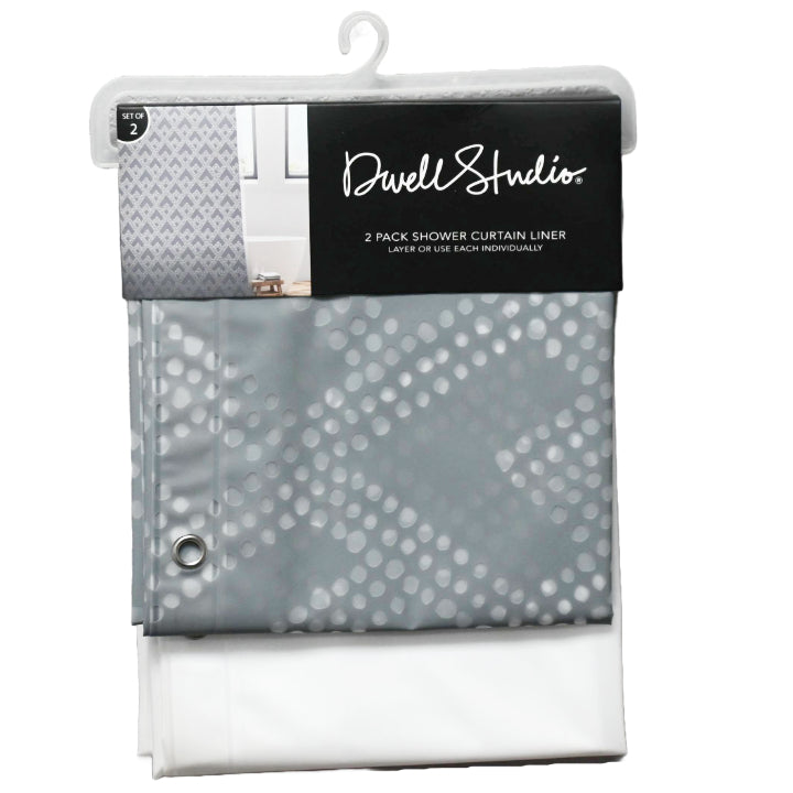 2pc 72" x 72" EVA Shower Liner wMetal Grommets and Weighed Magnetic Hem C/P 12