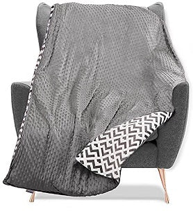 60x80" 20lbs CHEVRON QUEEN SIZE WEIGHTED BLANKET C/P 2