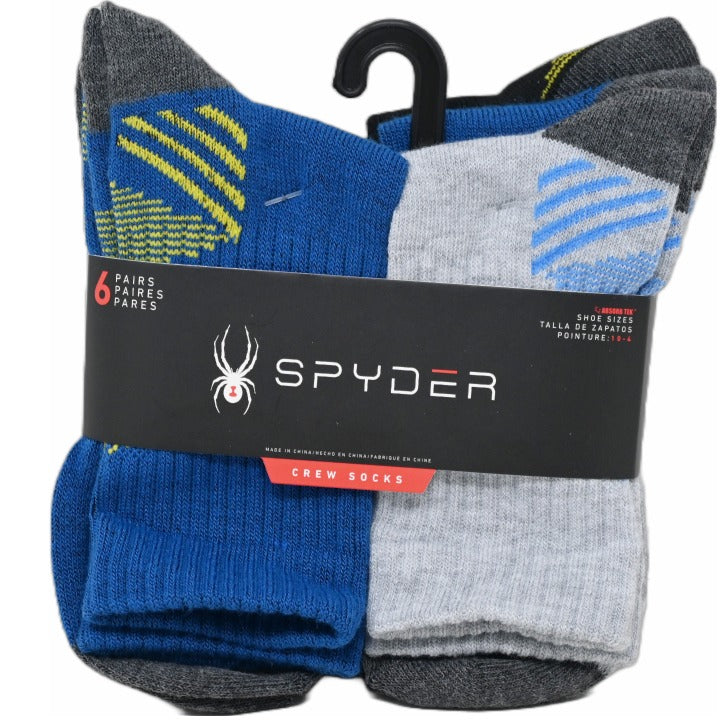 6pk 6-8 SPYDER STRIPED CALF SOCKS C/P 60