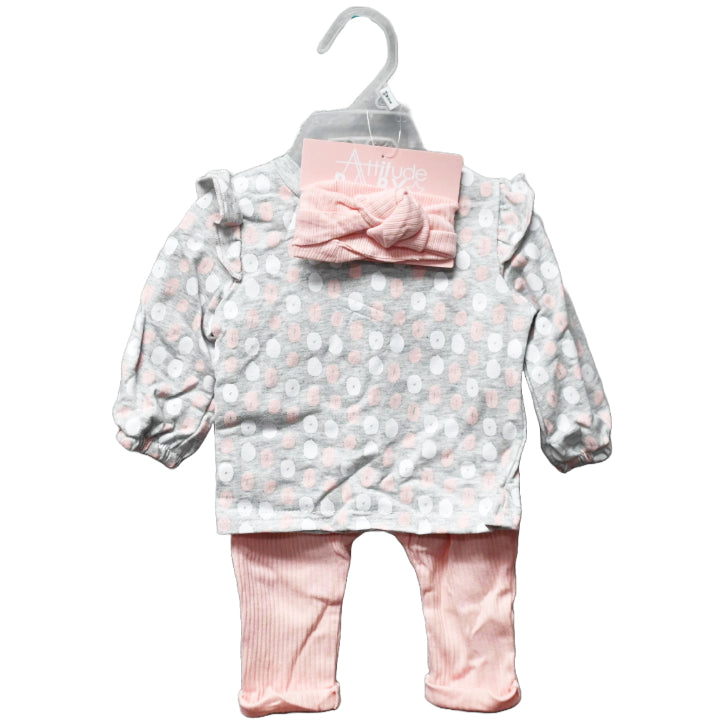 3pc GIRLS FRENCH TERRY SET- TOP/PANTS C/P 48