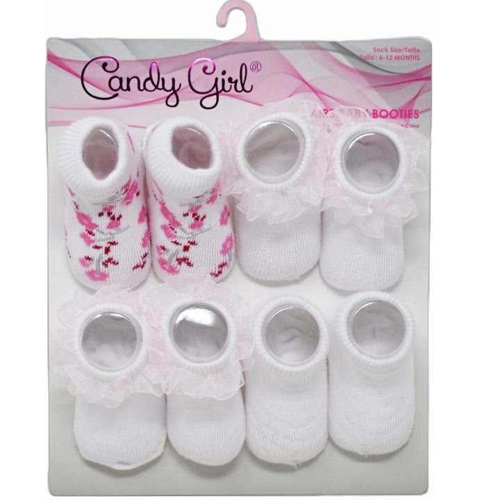 4pk CANDY GIRL FANCY RUFFLE BOOTIE C/P 60