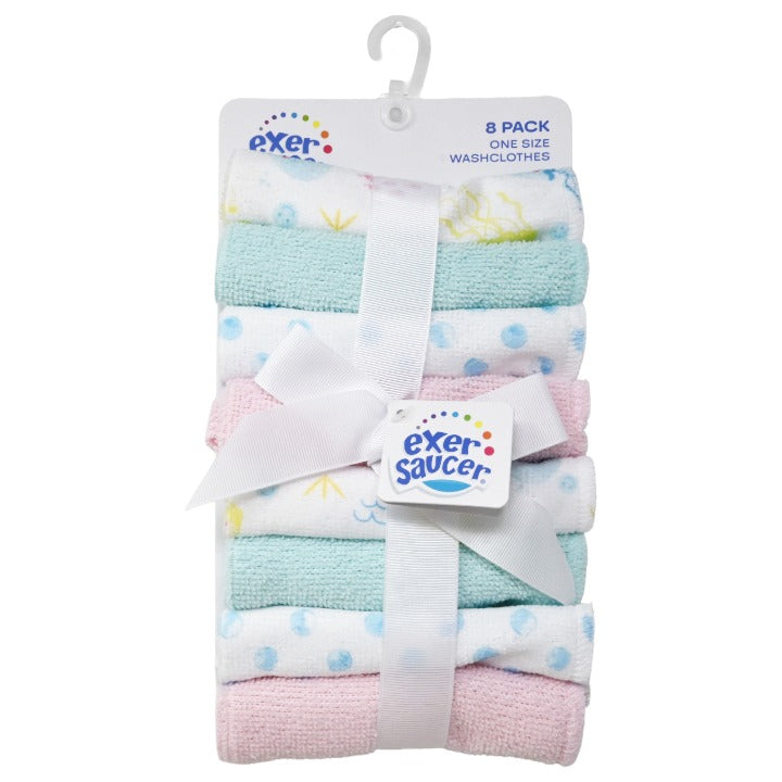 6pk Ivo Pnk Blu Washcloths Set C/P 36 Exersaucer