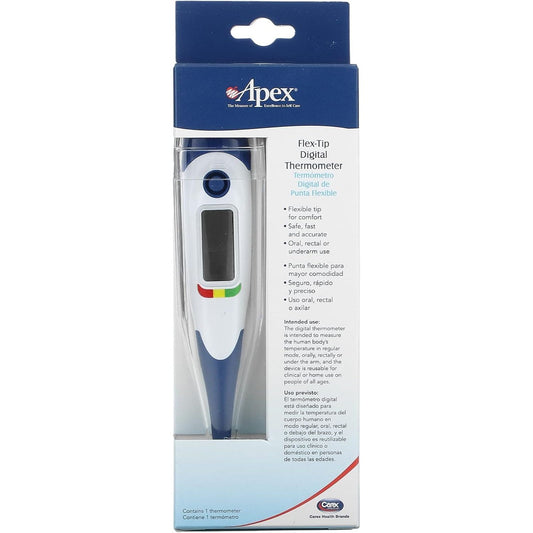 APEX WHT/BLUE FLEX-TIP DIGITAL THERMOMETER C/P 24