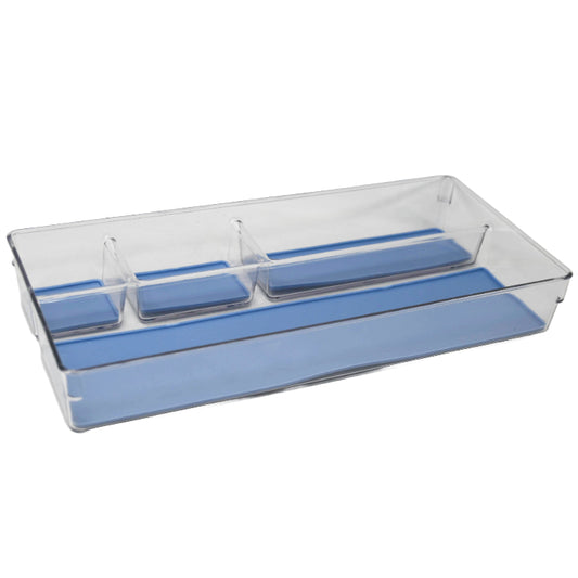 15.5x7x2.5" 4 Section Plastic Storage Organizer with Non-Slip Bottom C/P 12