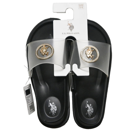 U.S. POLO ASSN. LADIES BLK/CLEAR SANDALS C/P 24