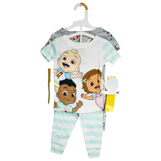Fun Time Cocomelon Sz 2T,3T,4T,5T,12M,18M 4pc Pajama Set Sleepwear C/P 7 Cocomelon